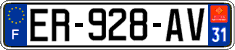 French license plate, SIV (ordinary)