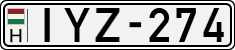 license plates of Hungary, Cars (1990)