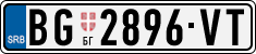 License plate of Serbia, Cars