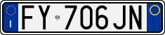 License plate of Italy, Cars (1994 year series)