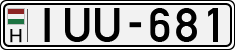 license plates of Hungary, Cars (1990)