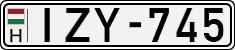 license plates of Hungary, Cars (1990)
