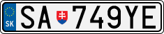 License plate of Slovakia, Cars
