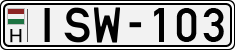 license plates of Hungary, Cars (1990)