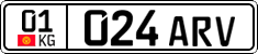 License plate of Kyrgyzstan, Private owners (2016)