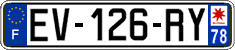 French license plate, SIV (ordinary)