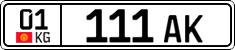 License plate of Kyrgyzstan, Organizations (2016)