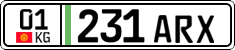 License plate of Kyrgyzstan, Private owners (2016)