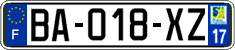 French license plate, SIV (ordinary)