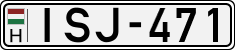 license plates of Hungary, Cars (1990)