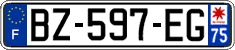 French license plate, SIV (ordinary)
