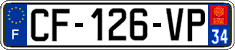 French license plate, SIV (ordinary)