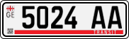 License plate of Georgia, Export transit plates