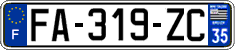 French license plate, SIV (ordinary)