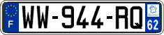 French license plate, SIV (temporary)