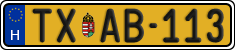 license plates of Hungary, Taxi (2022)