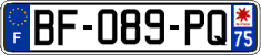 French license plate, SIV (ordinary)