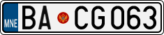 License plate of Montenegro, Cars