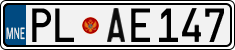 License plate of Montenegro, Cars