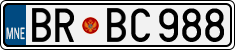 License plate of Montenegro, Cars
