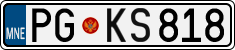 License plate of Montenegro, Cars