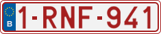 License plate of Belgium, Regular plates (2010)