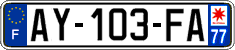 French license plate, SIV (ordinary)