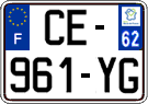 French license plate, SIV (ordinary)