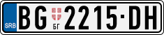 License plate of Serbia, Cars
