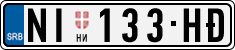 License plate of Serbia, Cars