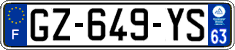 French license plate, SIV (ordinary)