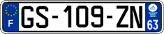 French license plate, SIV (ordinary)