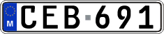 License plate of Malta, Regular plates (ABC 123)