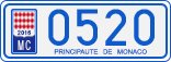 License plate of Monaco, Cars