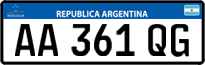 License plate of Argentina, Cars (Mercosur, AB 123 CD)