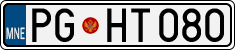 License plate of Montenegro, Cars