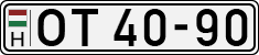 license plates of Hungary, Oldtimers (1990)