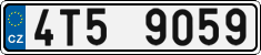 License plate of the Czech Republic, Cars (2001)