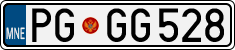 License plate of Montenegro, Cars