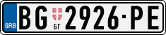 License plate of Serbia, Cars