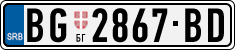 License plate of Serbia, Cars