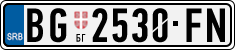 License plate of Serbia, Cars