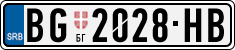 License plate of Serbia, Cars