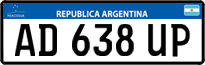 License plate of Argentina, Cars (Mercosur, AB 123 CD)