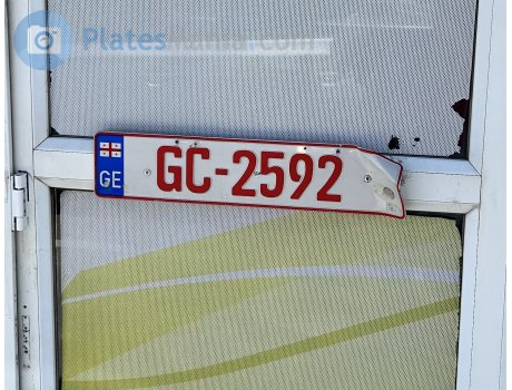 GC-2592, License plate without vehicle