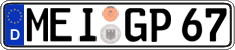 German license plate, Regular plates