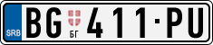 License plate of Serbia, Cars