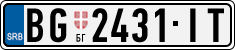 License plate of Serbia, Cars