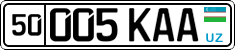 License plate of Uzbekistan, Organizations