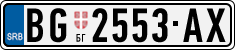 License plate of Serbia, Cars